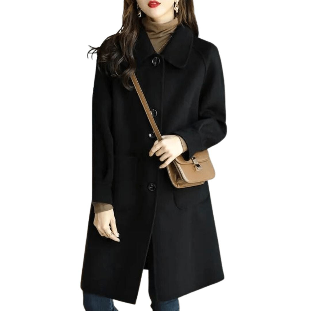 Casaco Longo Caqui Feminino Moda Europeia